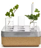 Świeczniki - Świecznik Stumpastaken S aluminium z 4 wazonami i podstawką 6 el. - miniaturka - grafika 1