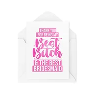 Kartki okolicznościowe i zaproszenia - Śmieszne kartki dla druhen | Kartka z podziękowaniami za Being My Best Best Friends kartka z podziękowaniami Bestie ślub Dzień Panny Młodej | CBH1158 - miniaturka - grafika 1