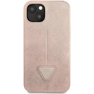 Etui i futerały do telefonów - Etui Guess do iPhone 13 mini 5,4" różowy/pink hardcase SaffianoTriangle Logo - miniaturka - grafika 1