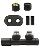 Zawory i kraniki - Zawór regulacyjny 50mm TWINS czarny strukturalny lewy Cu All in One - miniaturka - grafika 1