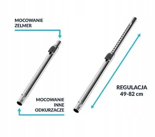 2x Rura teleskopowa do odkurzacza HILLMANN AORT01 od 49 do 82 cm - Akcesoria do odkurzaczy - miniaturka - grafika 1