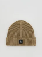 Czapki męskie - Reserved - Czapka beanie z wiskozą - beżowy - miniaturka - grafika 1