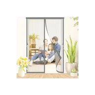 Moskitiery - Magnetyczna moskitiera na drzwi i okna, 140 x 210 cm, czarna, chroniąca przed komarami, z wytrzymałą siatką i automatycznym zamknięciem. - miniaturka - grafika 1