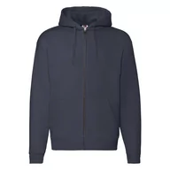 Bluzy męskie - Bluza męska rozpinana z kapturem Premium Fruit of the Loom - Ciemnogranatowy S - miniaturka - grafika 1