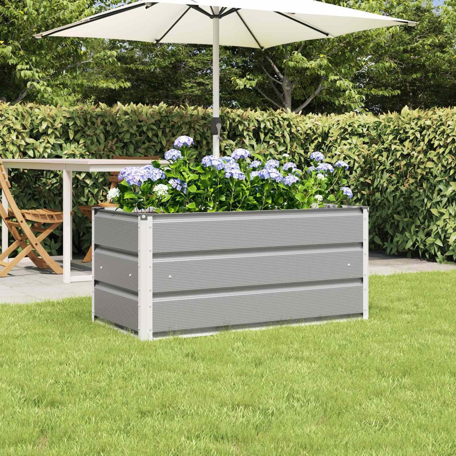 vidaXL Donica Jasnoszary 100 x 50 x 45 cm Stal Galwanizowana
