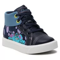 Botki męskie - Clarks Trzewiki City Scare T 261576757 Navy Combi Lea - miniaturka - grafika 1