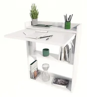 Biurka - Elior Białe małe składane biurko do pokoju z półkami R3-K49 - miniaturka - grafika 1
