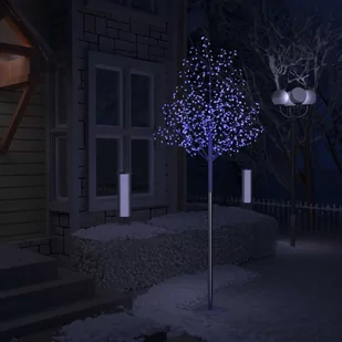 vidaXL Drzewko z niebieskimi lampkami, 600 LED, kwiat wiśni, 300 cm - Oświetlenie świąteczne - miniaturka - grafika 1