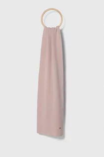 Apaszki i szaliki damskie - Calvin Klein szalik z domieszką wełny kolor różowy gładki - grafika 1