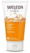 Kosmetyki kąpielowe dla dzieci - Weleda Kids Happy Orange krem pod prysznic i szampon dla dzieci 2 w 1 150 ml - miniaturka - grafika 1