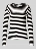 Bluzki damskie - Bluzka z długim rękawem o kroju slim fit z mieszanki bawełny ekologicznej model ‘RUKA’ - miniaturka - grafika 1