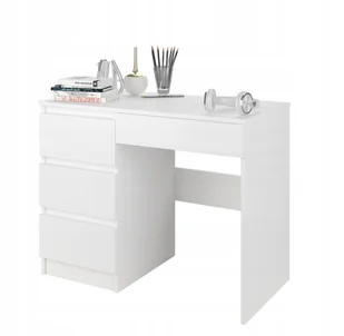 Framire Meble Biurko komputerowe stolik 96cm białe N34 - Biurka - miniaturka - grafika 1