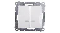 Wyłączniki światła i elektryczne - LEDart podwójny podświetlany biały DW5BL.01/11 Kontakt Simon54 - miniaturka - grafika 1