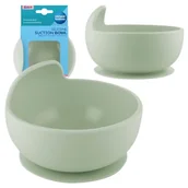 Miseczki i talerzyki dla dzieci - Canpol Babies Silikonowa Miseczka Z Przyssawką Zielona 330 ml 6m+ - miniaturka - grafika 1