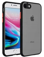 Etui i futerały do telefonów - Etui matowe Supero do iPhone 7/8/SE, czarno-półprzezroczyste - miniaturka - grafika 1