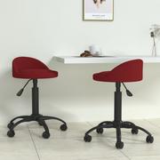 Krzesła - vidaXL Obrotowe krzesła stołowe 2 szt. winna czerwień aksamitne 333649 - miniaturka - grafika 1