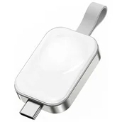 Ładowarki do telefonów - 4smarts Bezprzewodowa ładowarka do Apple Watch z wejśćiem USB-C white/biała 541225 - miniaturka - grafika 1