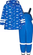 Kurtki i płaszcze dla chłopców - Playshoes Chłopięcy zestaw przeciwdeszczowy Rekin Allover, 7 – niebieski, 80 - miniaturka - grafika 1