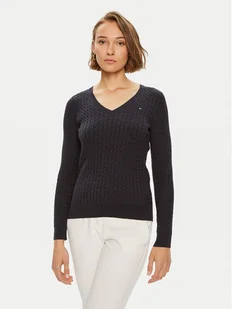 Tommy Hilfiger Sweter WW0WW40999 Granatowy Regular Fit - Swetry damskie - miniaturka - grafika 1
