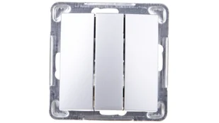 LEDart potrójny Ospel Impresja ŁP-13Y/m/18, bez ramki, kolor srebrny - Wyłączniki światła i elektryczne - miniaturka - grafika 2