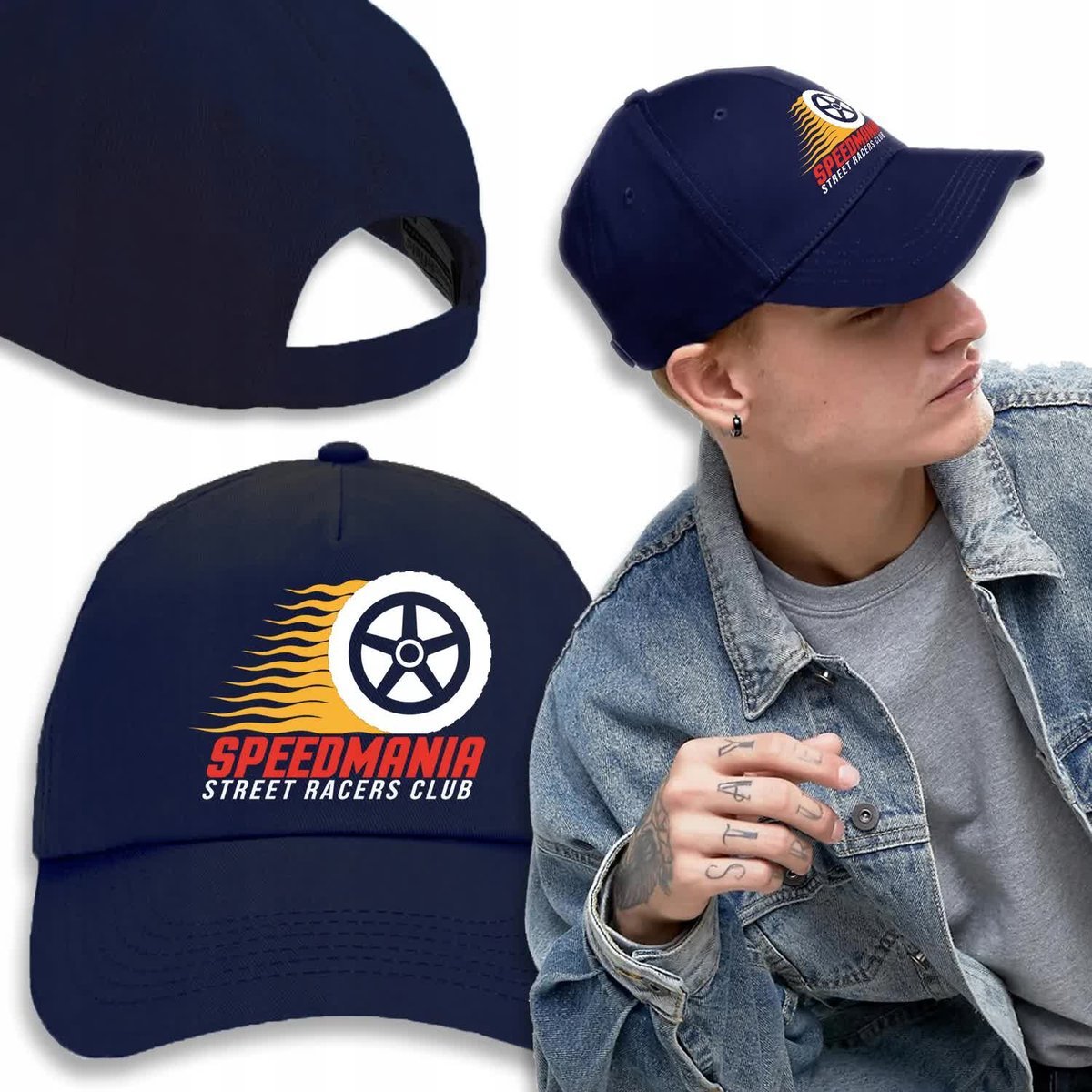 CZAPKA Granatowa Daszek Na Wiosnę STREET RACER Wz