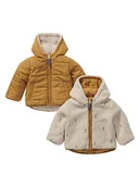 Bluzy i sweterki niemowlęce - Noppies Dwustronna kurtka pikowana "Ordway" w kolorze jasnobrązowo-beżowym - miniaturka - grafika 1