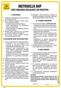 Instrukcje stanowiskowe BHP - IAG12 LNSTRUKCJA BHP PRZY OBSŁUDZE KRAJALNICY DO PIECZYWA, PN - PŁYTA PCV 1MM; (245X350MM) - miniaturka - grafika 1