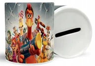 Skarbonki - SKARBONKA CERAMICZNA UCIEKAJĄCE KURCZAKI BAJKI NA POMYSŁ SUPER GRAFIKI - miniaturka - grafika 1