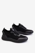 Sneakersy damskie - Damskie Wygodne Sneakersy Memory Foam System Big Star LL274414 Czarne-38 - miniaturka - grafika 1