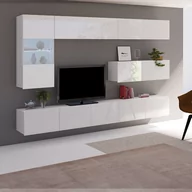 Inne meble do salonu - Meblościanka 4 Calabrini Calabrini GIB Meble Biały Mat / Biały Połysk - miniaturka - grafika 1