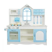 Zabawki AGD - Drewniana Kuchnia dla Dzieci ADRIANNA DUŻA OKIENKO Niebieska - miniaturka - grafika 1