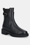 Botki damskie - Furla sztyblety skórzane New Legacy damskie kolor czarny na płaskim obcasie YK09FNL BX0283 O6000 - miniaturka - grafika 1