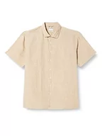 Koszule męskie - Seidensticker Męska koszula o regularnym kroju z krótkim rękawem, beżowy, 41 - miniaturka - grafika 1