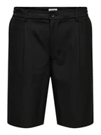 Spodenki męskie - Only & Sons Szorty materiałowe Lou 22032473 Czarny Regular Fit - miniaturka - grafika 1