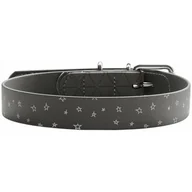 Obroże dla psów - Ecolife HUNTER OBROŻA DLA PSA CONVENIENCE REFLECT STARS CZARNA dł 65 szer 2,5cm - miniaturka - grafika 1