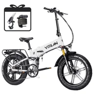 Rowery elektryczne - Vitilan I7 Pro 3 0 Electric Bike  750W Motor  48V 20Ah Battery  20*4 0-inch Fat Tire  45km/h Max Speed  110km Max Range  Hydrau - miniaturka - grafika 1