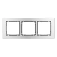 Klawisze i ramki - Karlik Ramka potrójna Deco metal - aluminium szczotkowane, grafit - miniaturka - grafika 1