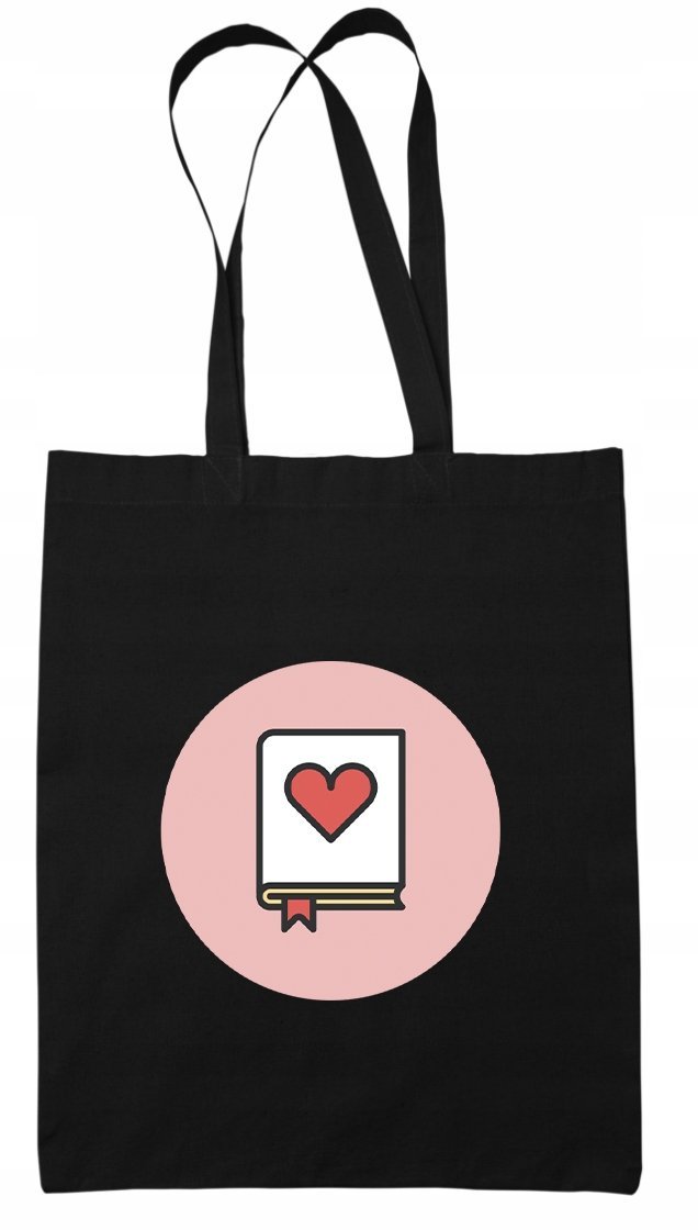 Torba EKO bawełniana czarna Book love książka