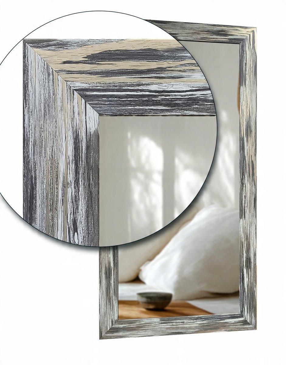 Lustro ścienne w drewnianej kolorowej malowanej ramie 190x60 r4