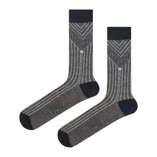 Skarpety garniturowe bambusowe czarno-beżowe mikrowzór EM - EM Men's Accessories - Skarpetki męskie - miniaturka - grafika 1