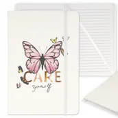 Notesy i bloczki - NOTES PLANER A5 NOTATNIK W LINIE BIAŁY MOTYL WZÓR - miniaturka - grafika 1
