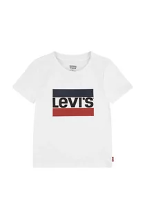 Koszulki dla dziewczynek - Levi's t-shirt bawełniany dziecięcy kolor biały - grafika 1