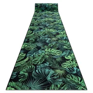 Dywany - CHODNIK podgumowany MONSTERA Liście guma zielony 67 cm, 67x420 cm - miniaturka - grafika 1
