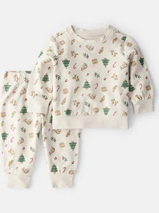 carter's 2-częściowy zestaw w kolorze kremowym - Bluzy i sweterki niemowlęce - miniaturka - grafika 1