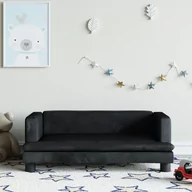Meble do sypialni - vidaXL Sofa dla dzieci, czarna, 80x45x30 cm, aksamit - miniaturka - grafika 1