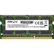 Pamięci RAM - PNY Technologies  do notebooków PNY 8GB SODIMM DDR3 1600MHZ SOD8GBN12800/3L-SB - miniaturka - grafika 1