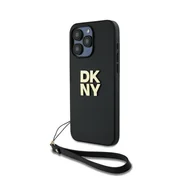Etui i futerały do telefonów - DKNY Wrist Strap Stock Logo - Etui iPhone 15 Pro Max (czarny) - miniaturka - grafika 1