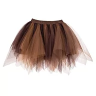 Spódnice - Boland Boland 01769 - Petticoat premium, brązowo-szarobrązowa, 3-warstwowa spódnica, rozciągliwy ściągacz, mini spódnica z tiulu, steampunk, kostium, karnawał, impreza tematyczna 1769 - miniaturka - grafika 1