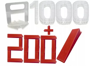 1000 Klipsów 200 Klin Zestaw Do Poziomowania Płytek - Inne mocowania - miniaturka - grafika 2