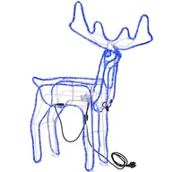 Ozdoby bożonarodzeniowe - Renifer Led świąteczny z ruchomą głową 115 cm świetlna dekoracja do ogrodu niebieski - miniaturka - grafika 1